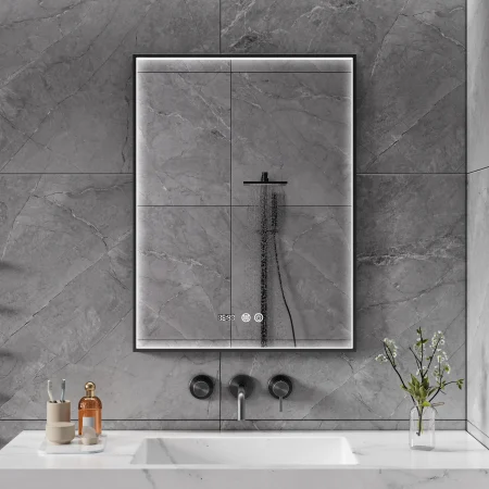 led հայելի 60*80 սմ տաքացուցիչ ժամացույց casora home 88777 (Կոդ 1622)